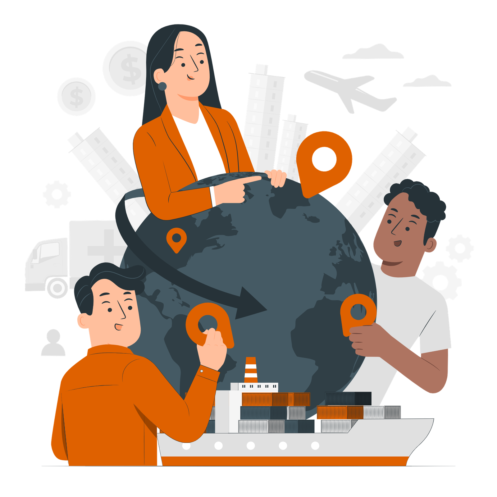 Clients and collaboration illustration